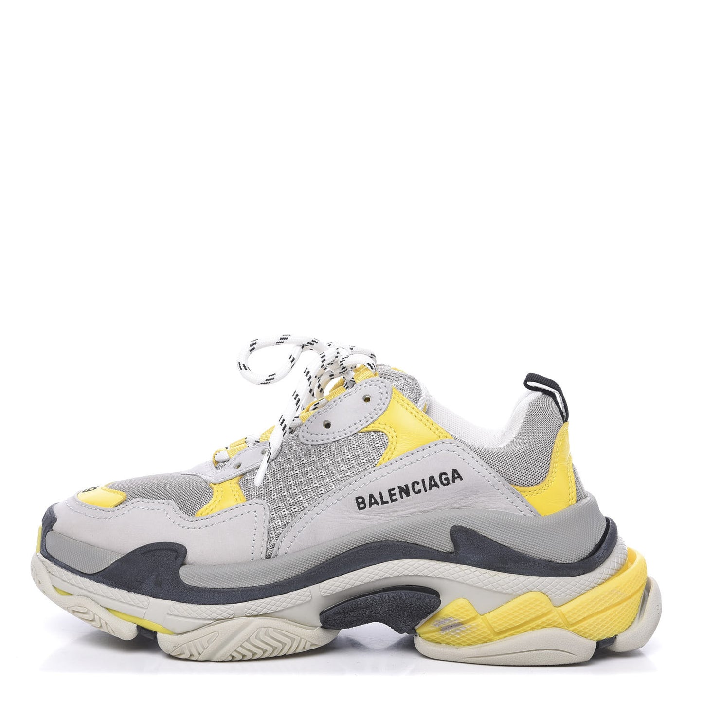 Fabric Mesh Womens Triple S Sneakers 39 Yellow Grey White