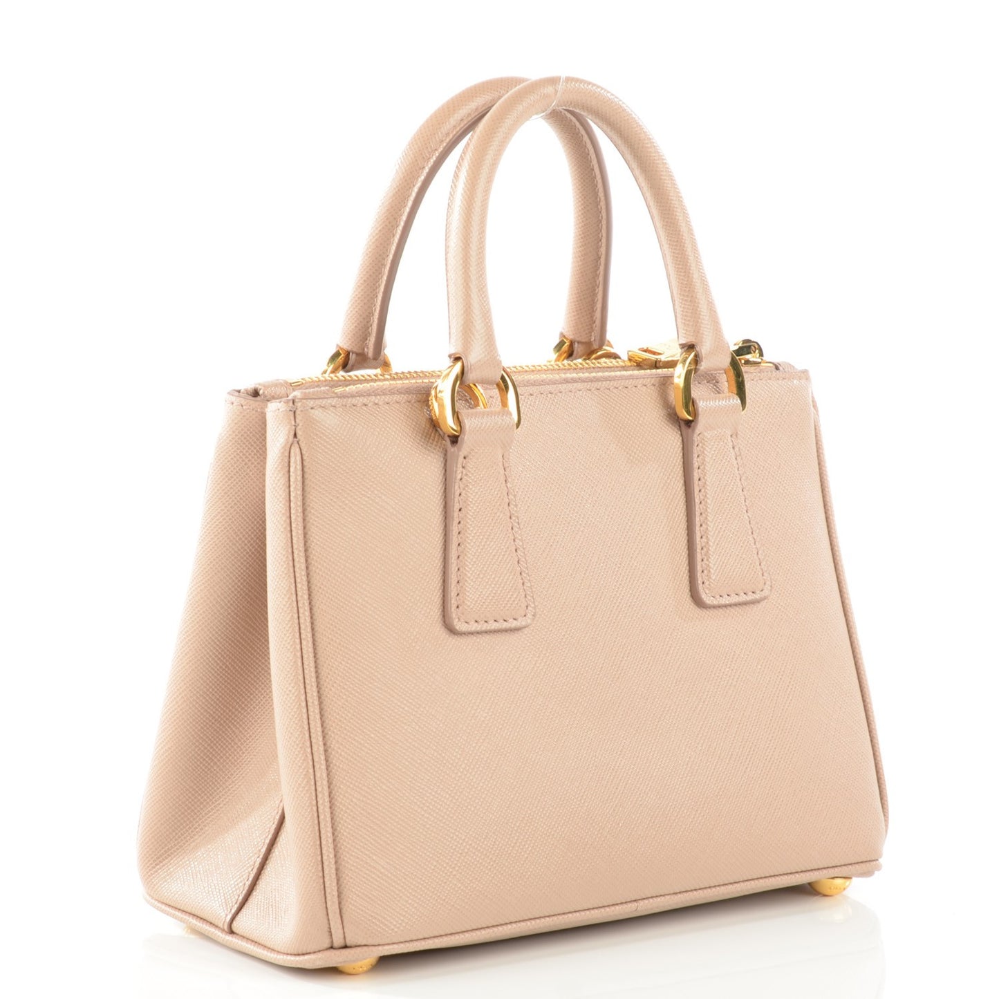 Saffiano Micro Galleria Double Zip Tote Cammeo