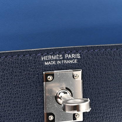 Hermes Chevre Mysore Verso Mini Kelly Sellier 20 Bleu Navy Bleu Zellige 6 of 11