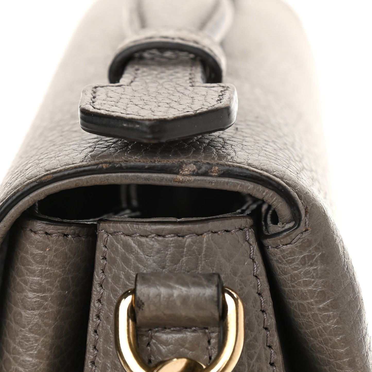 Dollar Calfskin Interlocking G Top Handle Shoulder Bag Loess