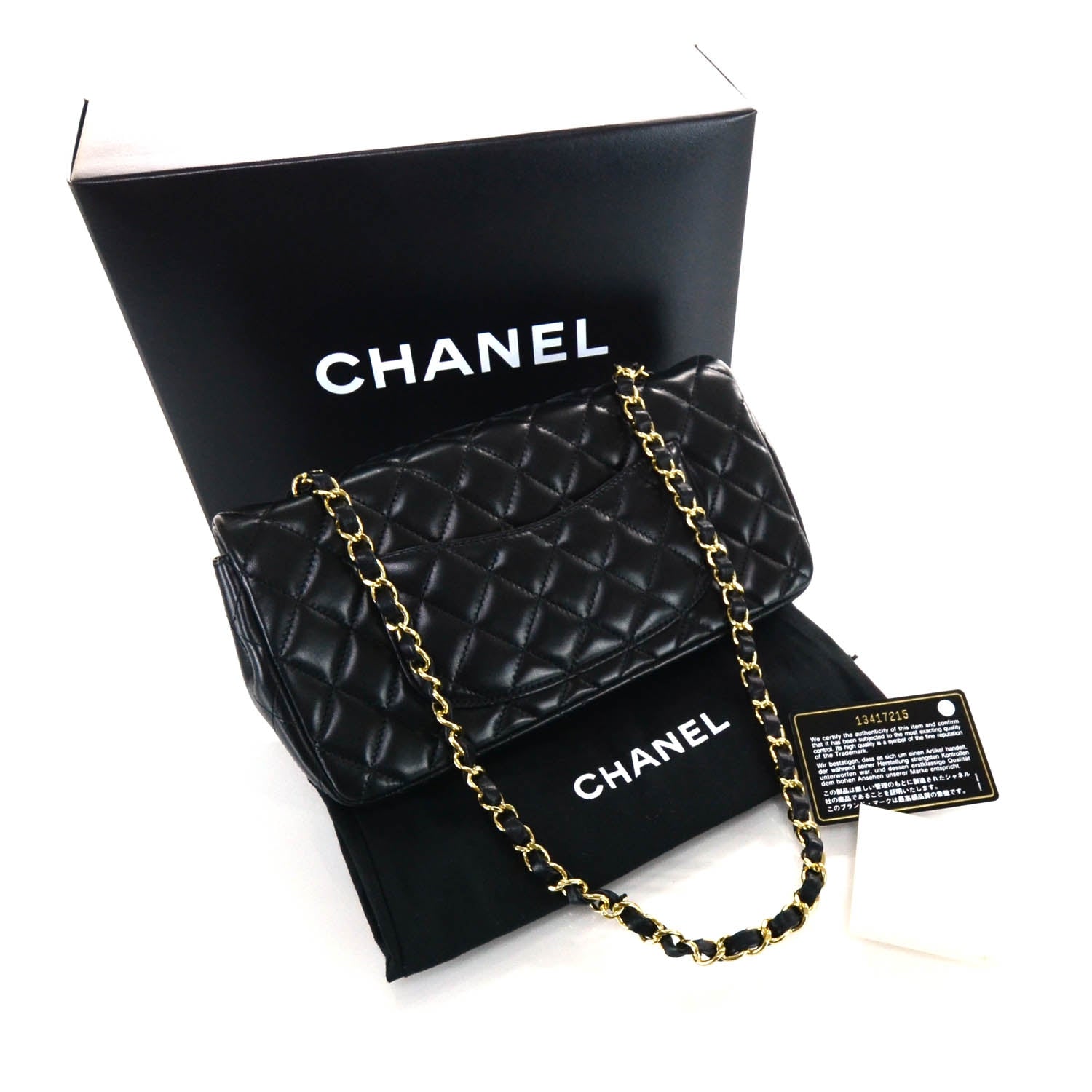 Chanel Lambskin Quilted East West Flap Black 3 of 12