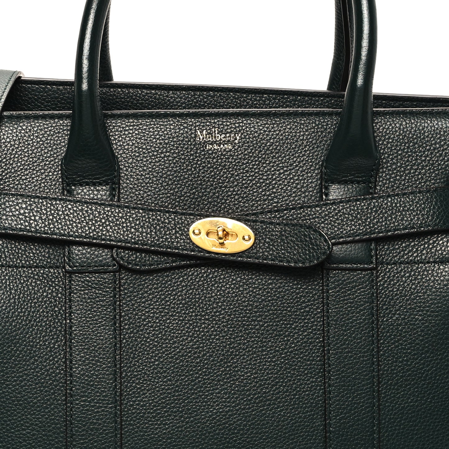 Classic Grain Small Bayswater Zip Tote Mulberry Green