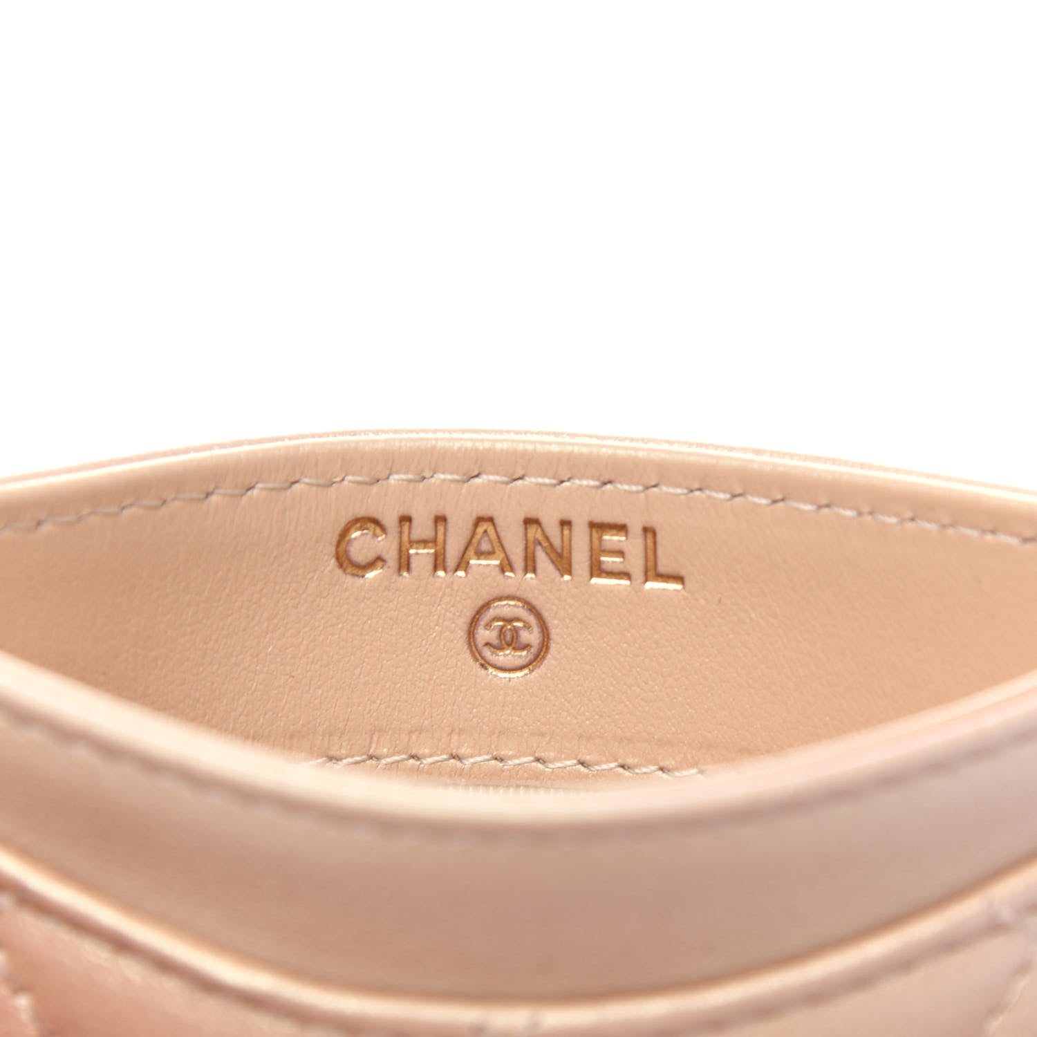Chanel Iridescent Calfskin Quilted Card Holder Beige 6 of 9