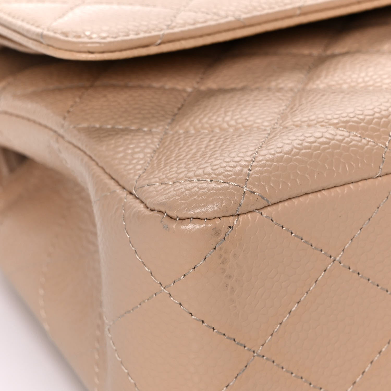 Chanel Caviar Quilted Medium Double Flap Light Beige 9 of 15
