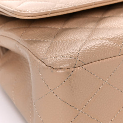 Chanel Caviar Quilted Medium Double Flap Light Beige 9 of 15
