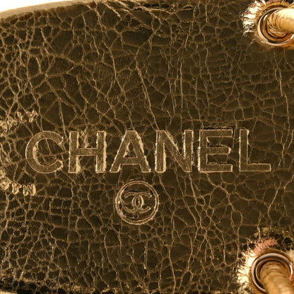 Chanel Crackled Laminated Calfskin Thong Flat Sandals 38.5 Gold 8 of 8