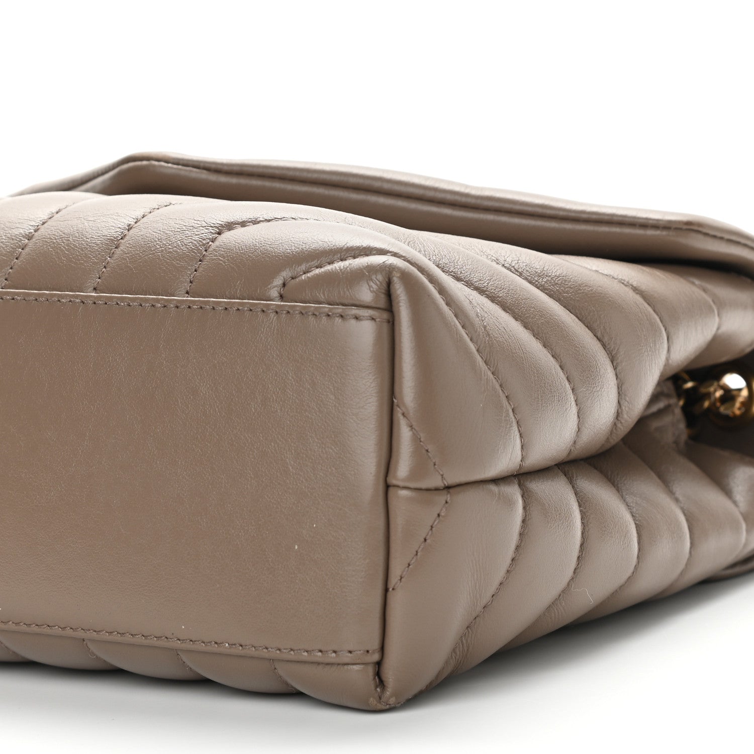 Saint Laurent Calfskin Y Quilted Monogram Small Loulou Chain Satchel Taupe 21 of 25