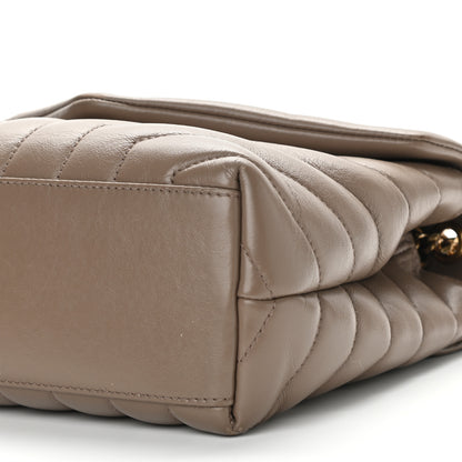 Saint Laurent Calfskin Y Quilted Monogram Small Loulou Chain Satchel Taupe 21 of 25