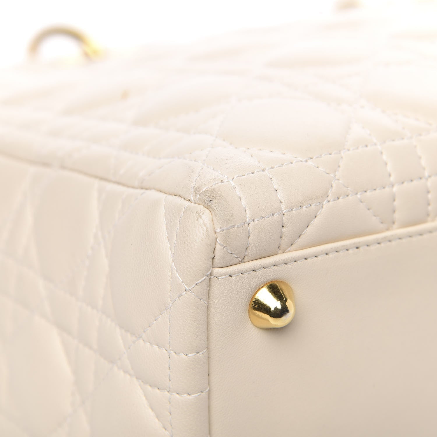 Christian Dior Lambskin Cannage Large Lady Dior Light Beige 9 of 16