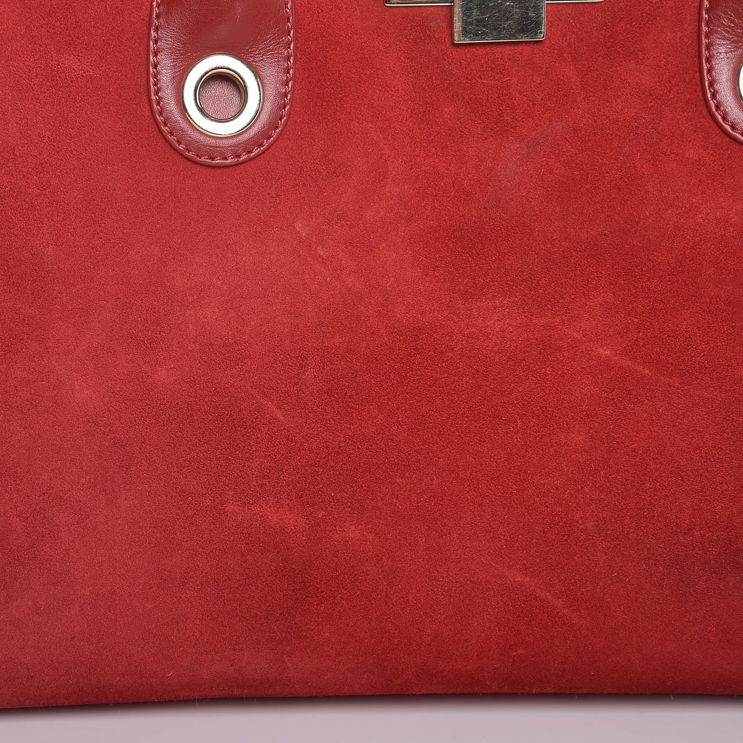 Suede Riley Tote Red