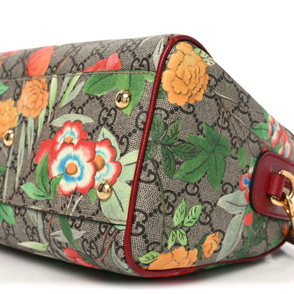 Gucci GG Supreme Monogram Tian Small Boston Beige Multicolor Red 10 of 10
