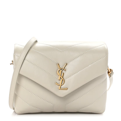 Saint Laurent Calfskin Y Quilted Monogram Toy Loulou Crossbody Bag Blanc Vintage 1 of 11