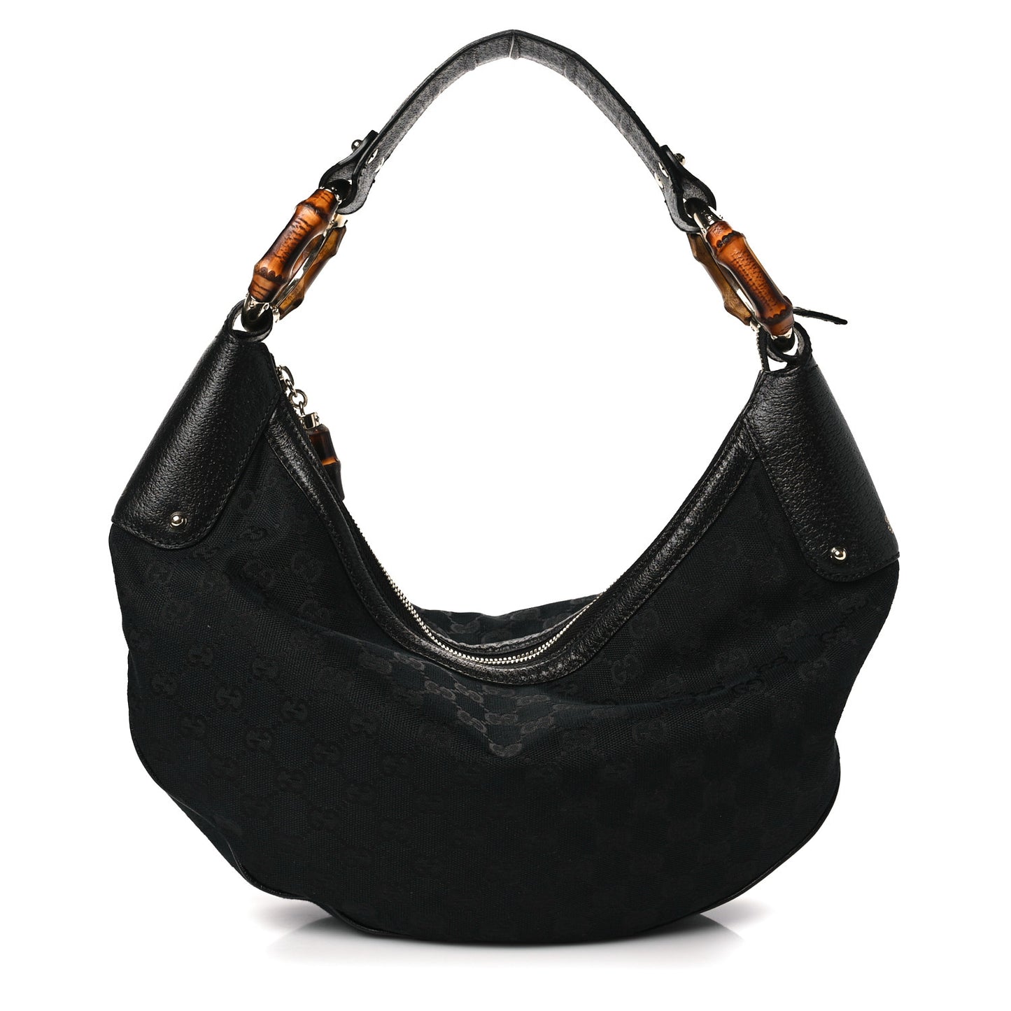 Monogram Half Moon Bamboo Ring Hobo Black
