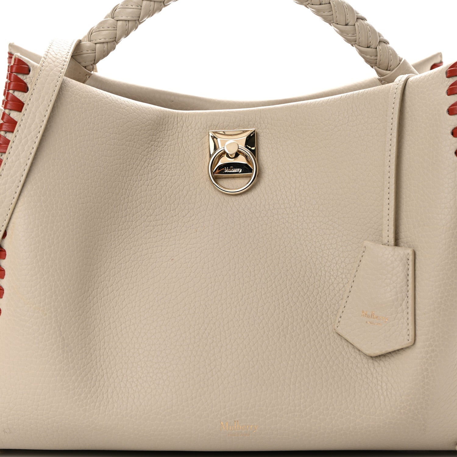 Mulberry Heavy Grain Braided Edge Iris Tote Chalk 8 of 16