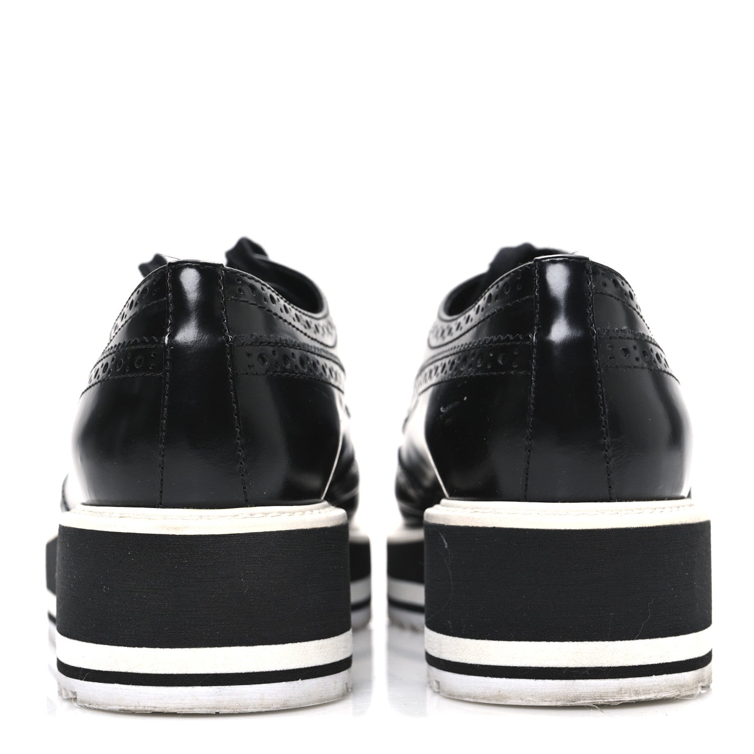 Prada Spazzolato Lace Up Loafers 38.5 Black 6 of 10