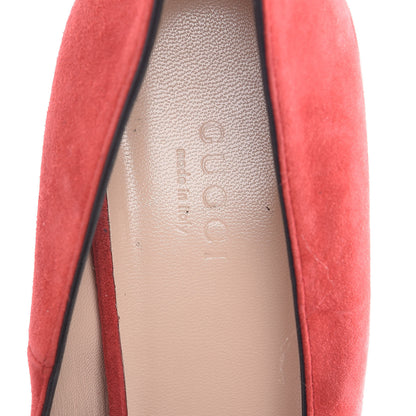 Gucci Kid Scamosciato GG Marmont Fringe 105mm Loafer Pumps 41 Vulcanic Red 8 of 13