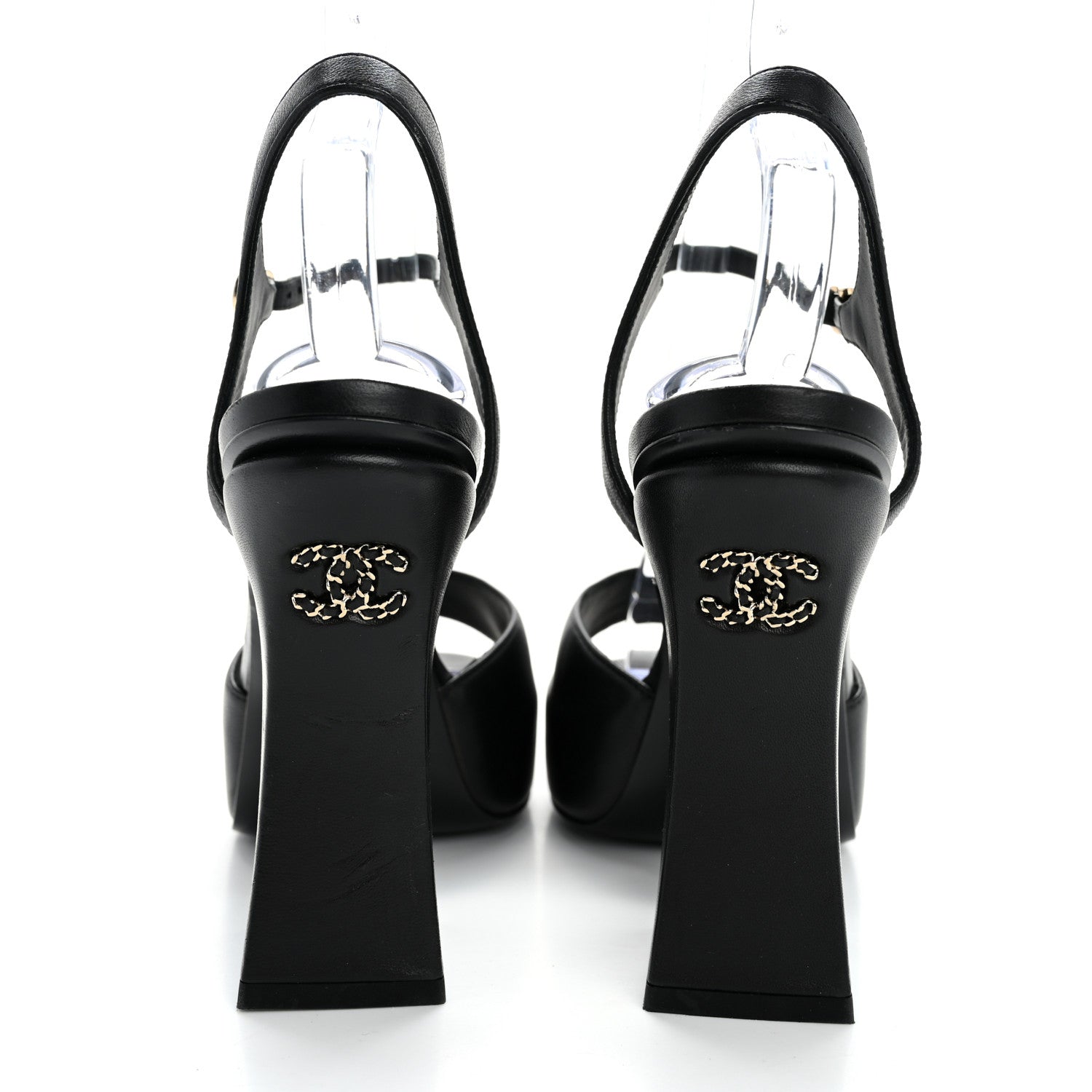 Chanel Lambskin Platform Sandals 40 Black 6 of 13