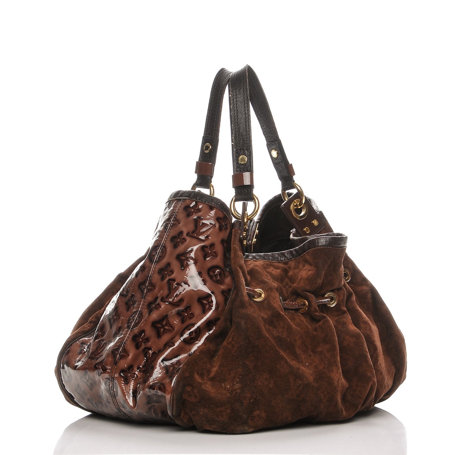 Suede Patent Monogram Irene Espresso