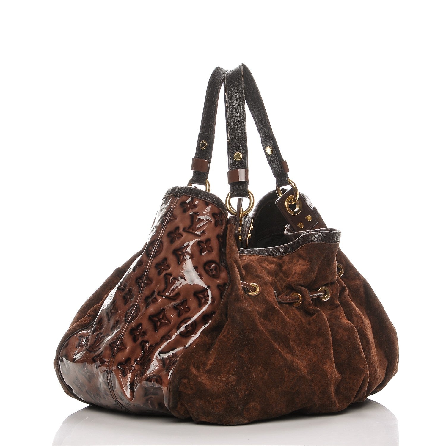 Louis Vuitton Suede Patent Monogram Irene Espresso 3 of 9