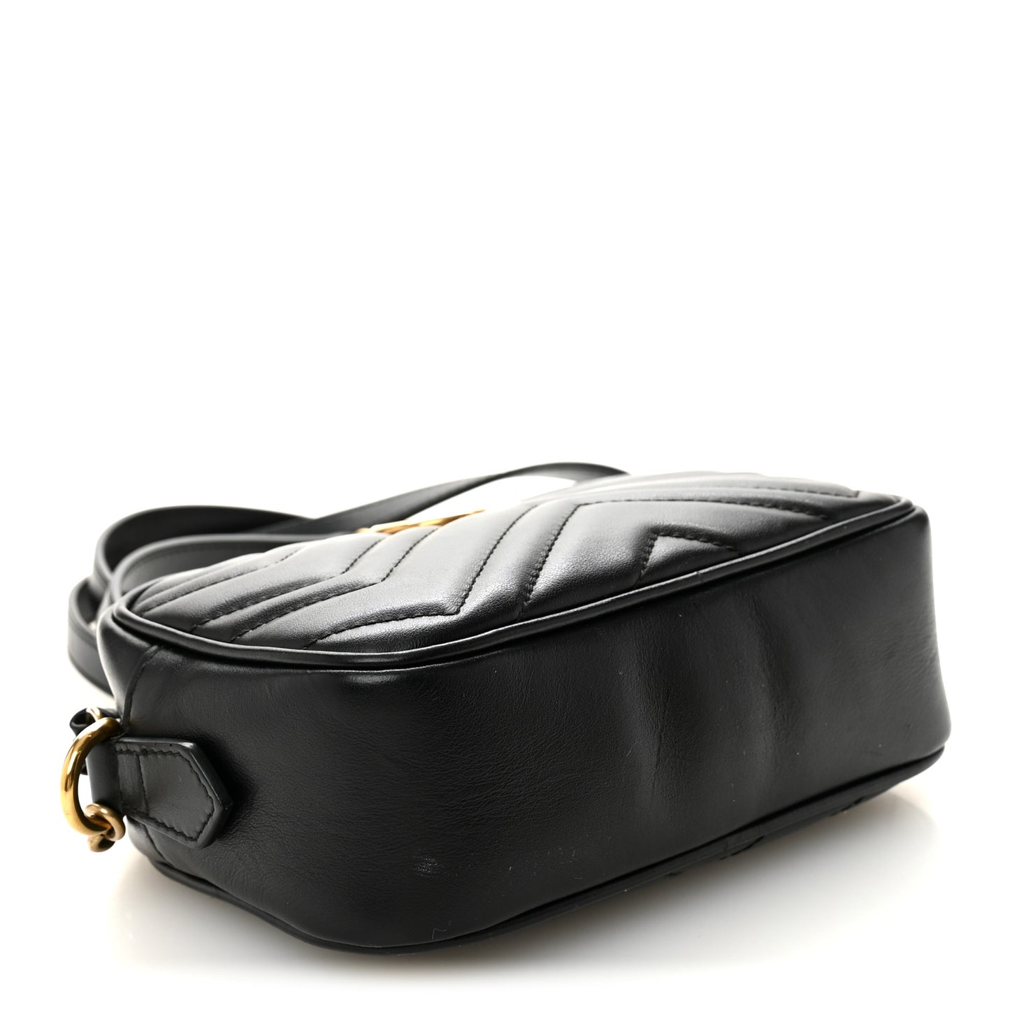 Calfskin Matelasse Mini GG Marmont Chain Shoulder Bag Black