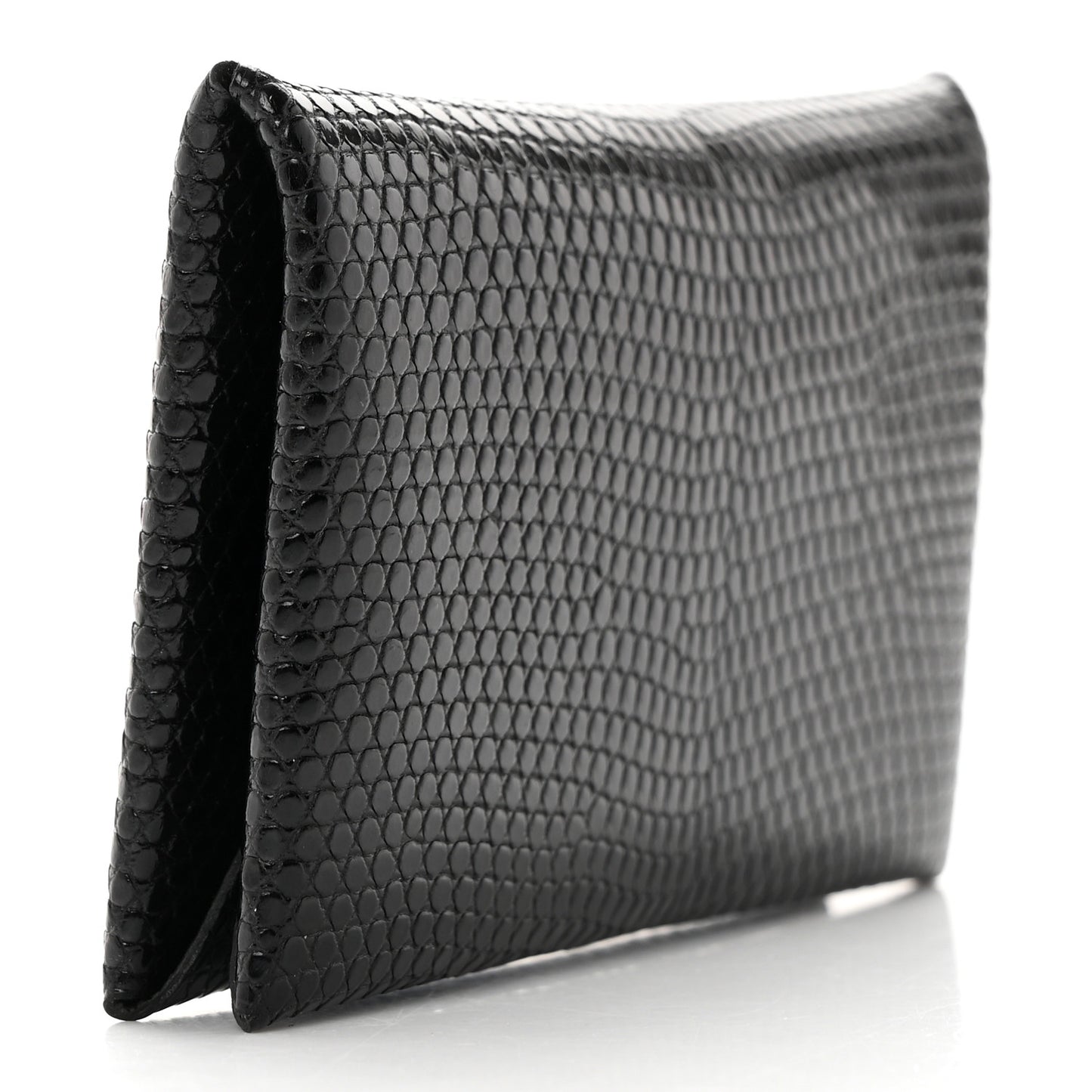 Lizard Calvi Card Case Black