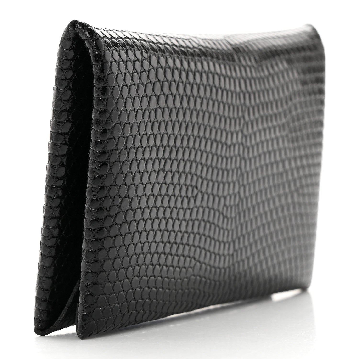Hermes Lizard Calvi Card Case Black 3 of 6