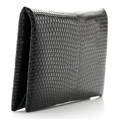 Hermes Lizard Calvi Card Case Black 3 of 6