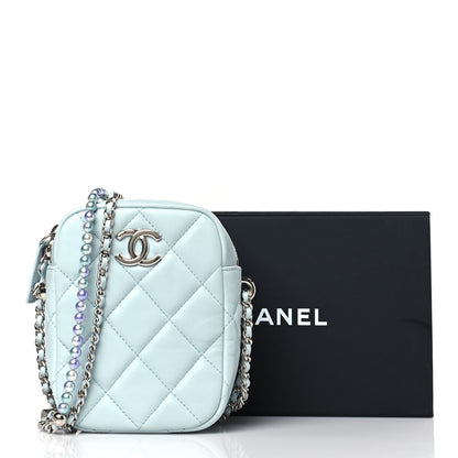 Chanel Lambskin Quilted Vertical My Perfect Camera Case Light Blue 10 of 10