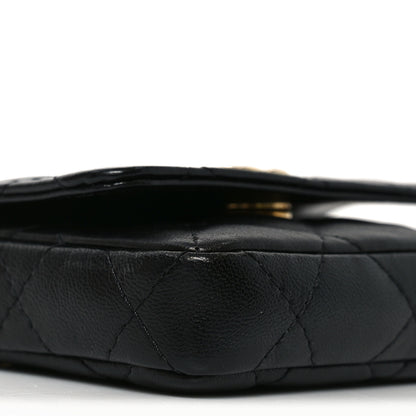 Chanel Lambskin Resin Pearl Quilted Mini Belt Bag Black 10 of 11