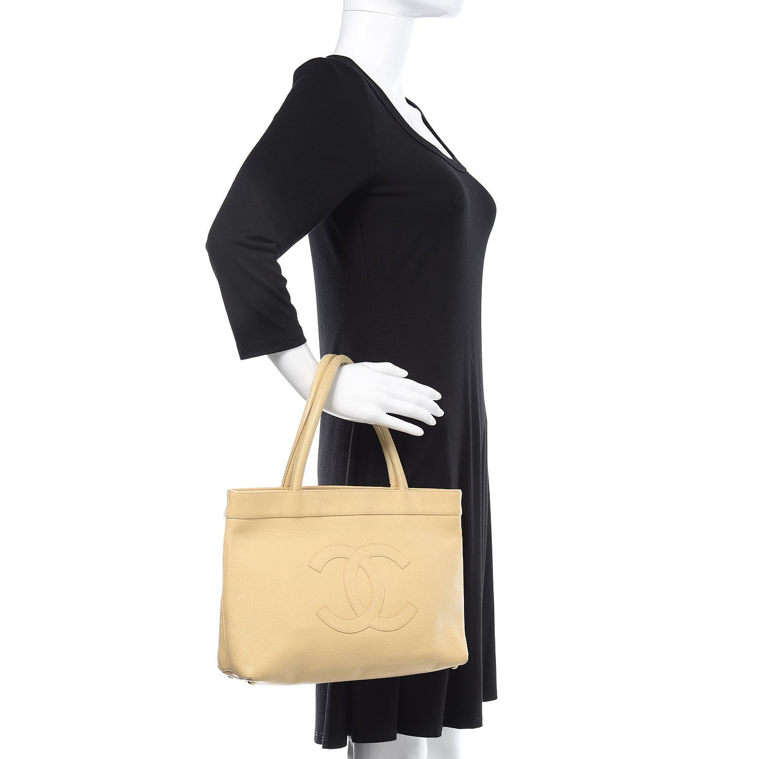 Chanel Caviar CC Tote Beige Clair 2 of 24