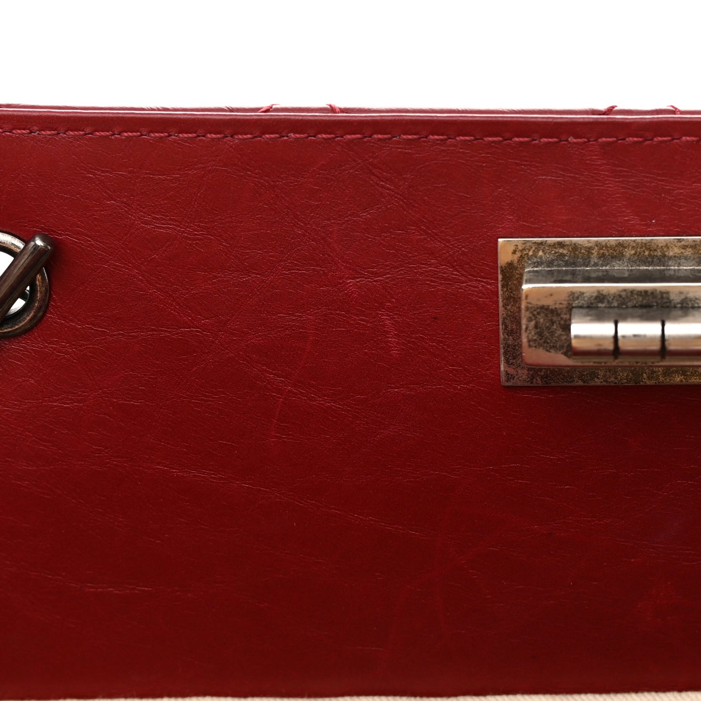 Aged Calfskin Quilted Reissue 2.55 Tote Red