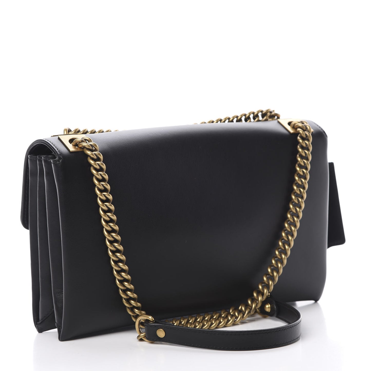 Calfskin Crystal Embellished Future Shoulder Bag Black