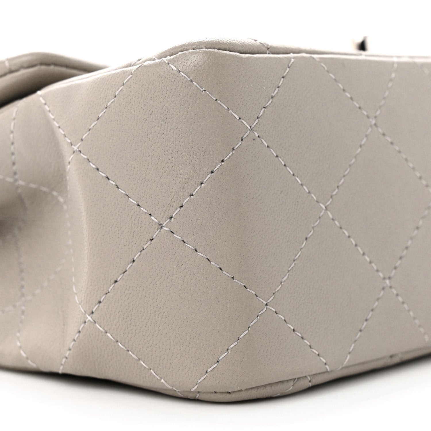 Chanel Lambskin Quilted Mini Rectangular Flap Grey 9 of 13