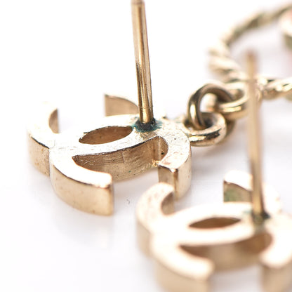 Chanel Enamel CC Heart Drop Earrings Red Gold 4 of 5