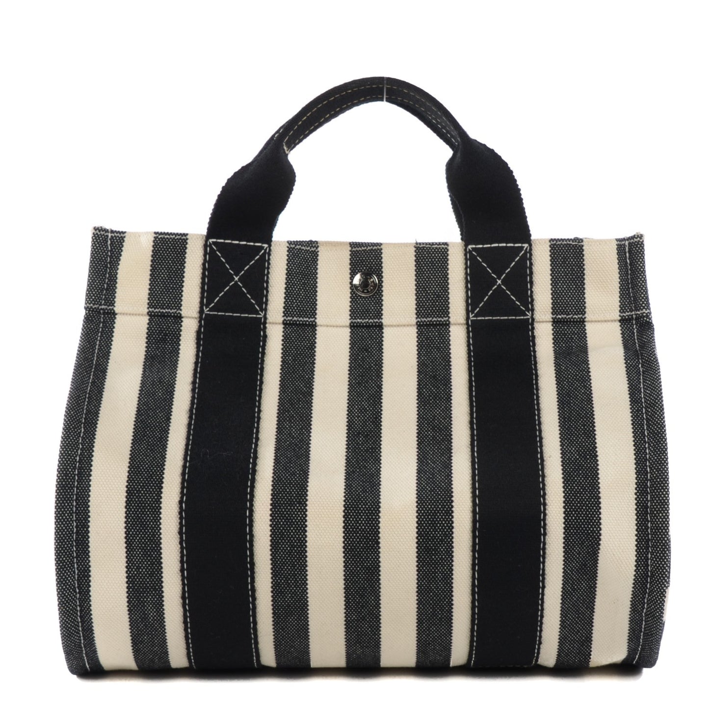Canvas Striped Cannes MM Black White