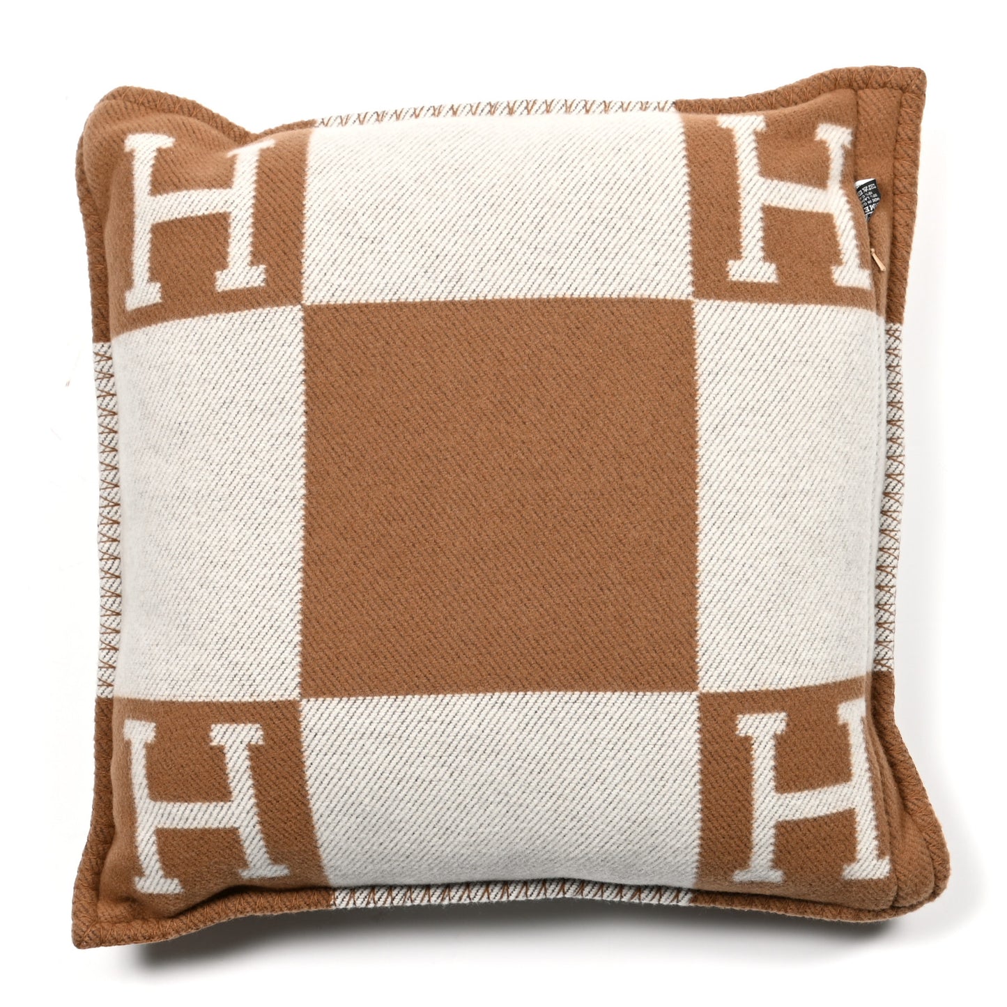 Wool Cashmere Avalon Pillow PM Ecru Camel