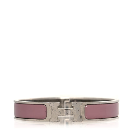 Hermes Enamel Narrow Clic Clac H Bracelet GM Dusty Rose 1 of 6
