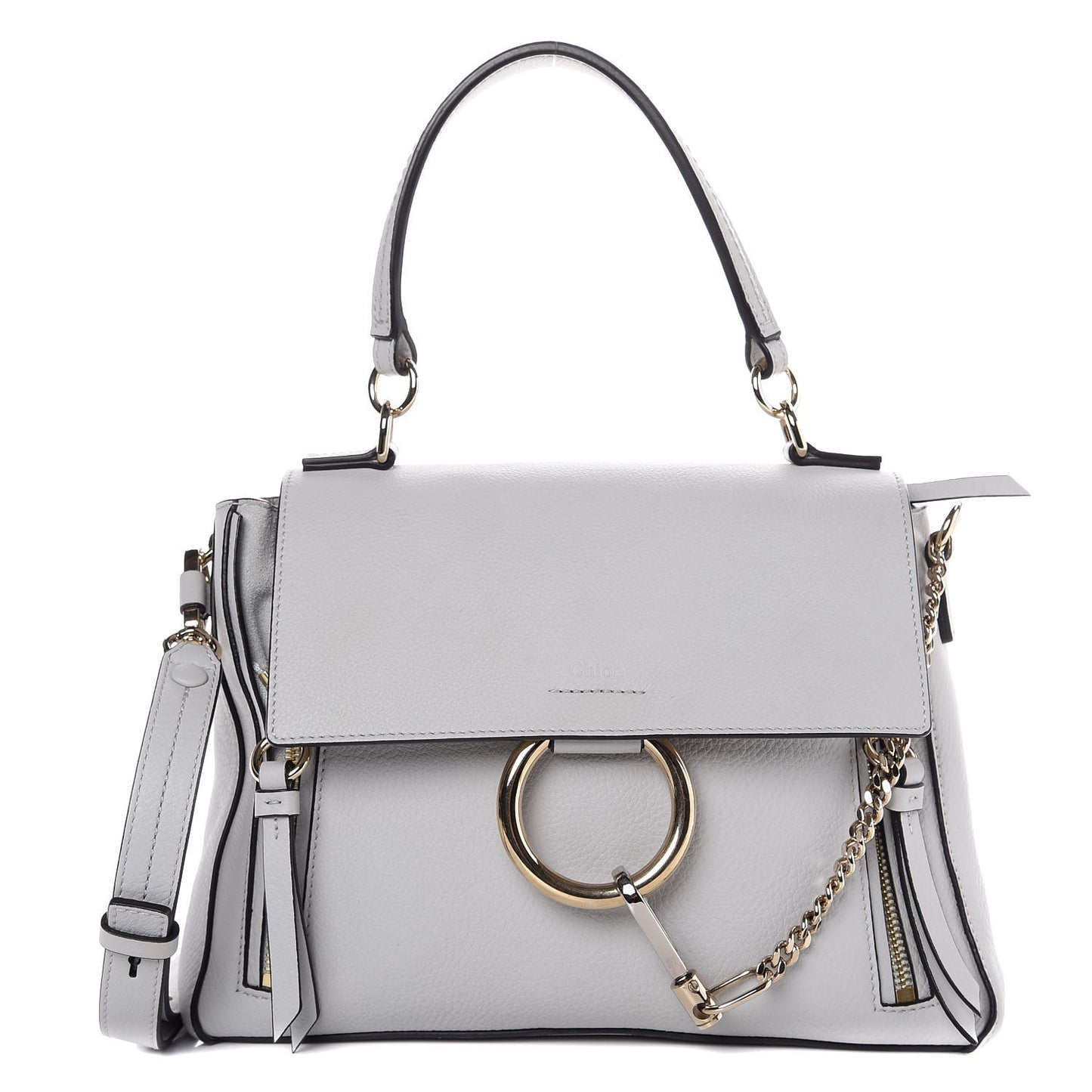 Calfskin Small Faye Day Shoulder Bag Airy Grey