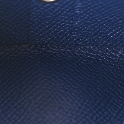 Hermes Epsom Verso Calvi Card Case Jaune Poussin Bleu Saphir 5 of 8