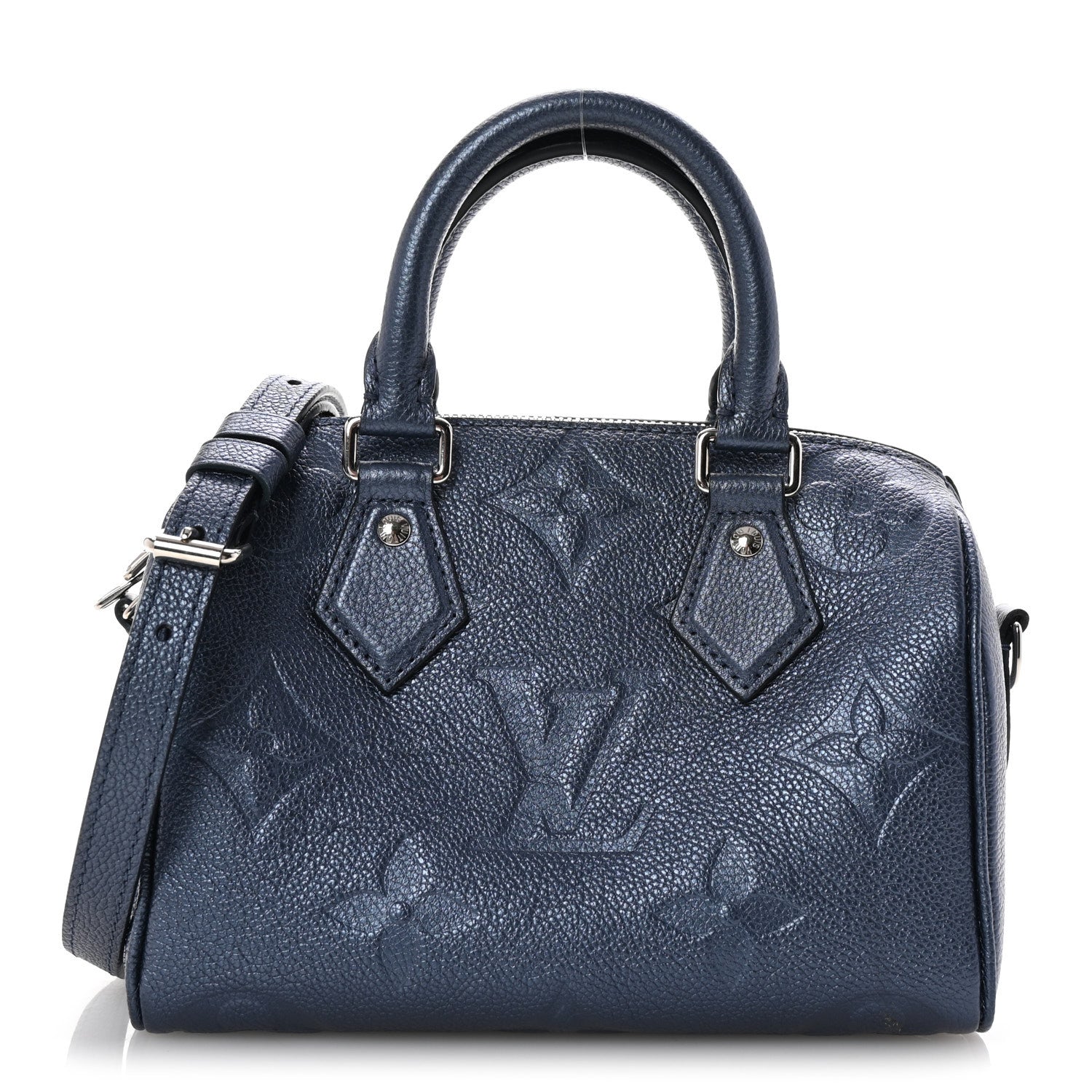 Louis Vuitton Metallic Empreinte Monogram Giant Speedy Bandouliere 20 Navy Nacre 1 of 9