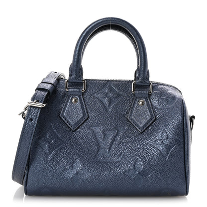 Louis Vuitton Metallic Empreinte Monogram Giant Speedy Bandouliere 20 Navy Nacre 1 of 9