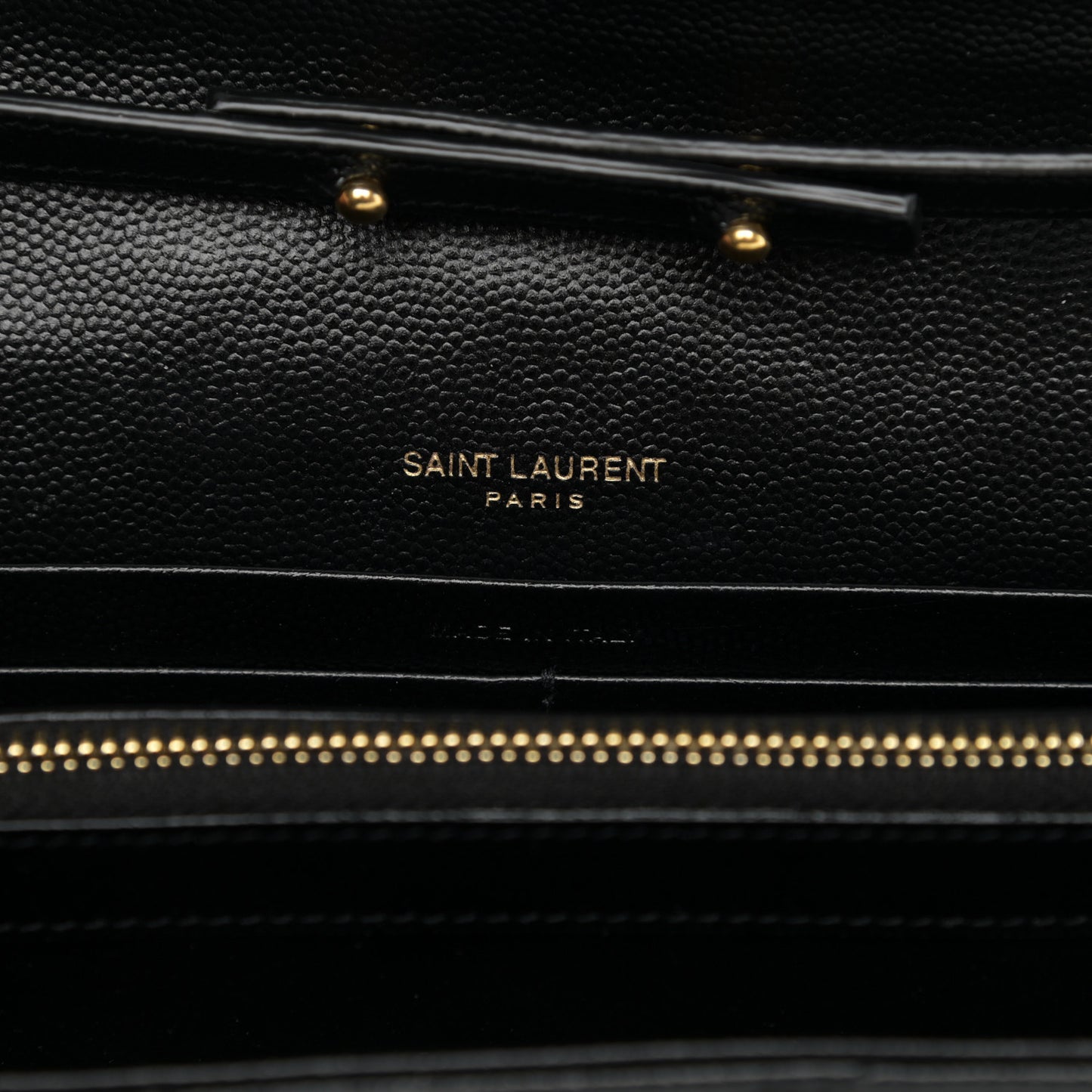 Grain De Poudre Matelasse Chevron Monogram Chain Wallet Black
