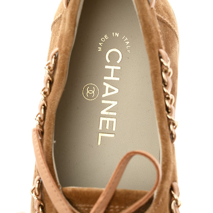 Chanel Suede Calfskin CC Chain Loafers 41 Dark Beige 8 of 9