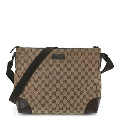 Gucci Monogram Flat Messenger Bag Ebony 1 of 14