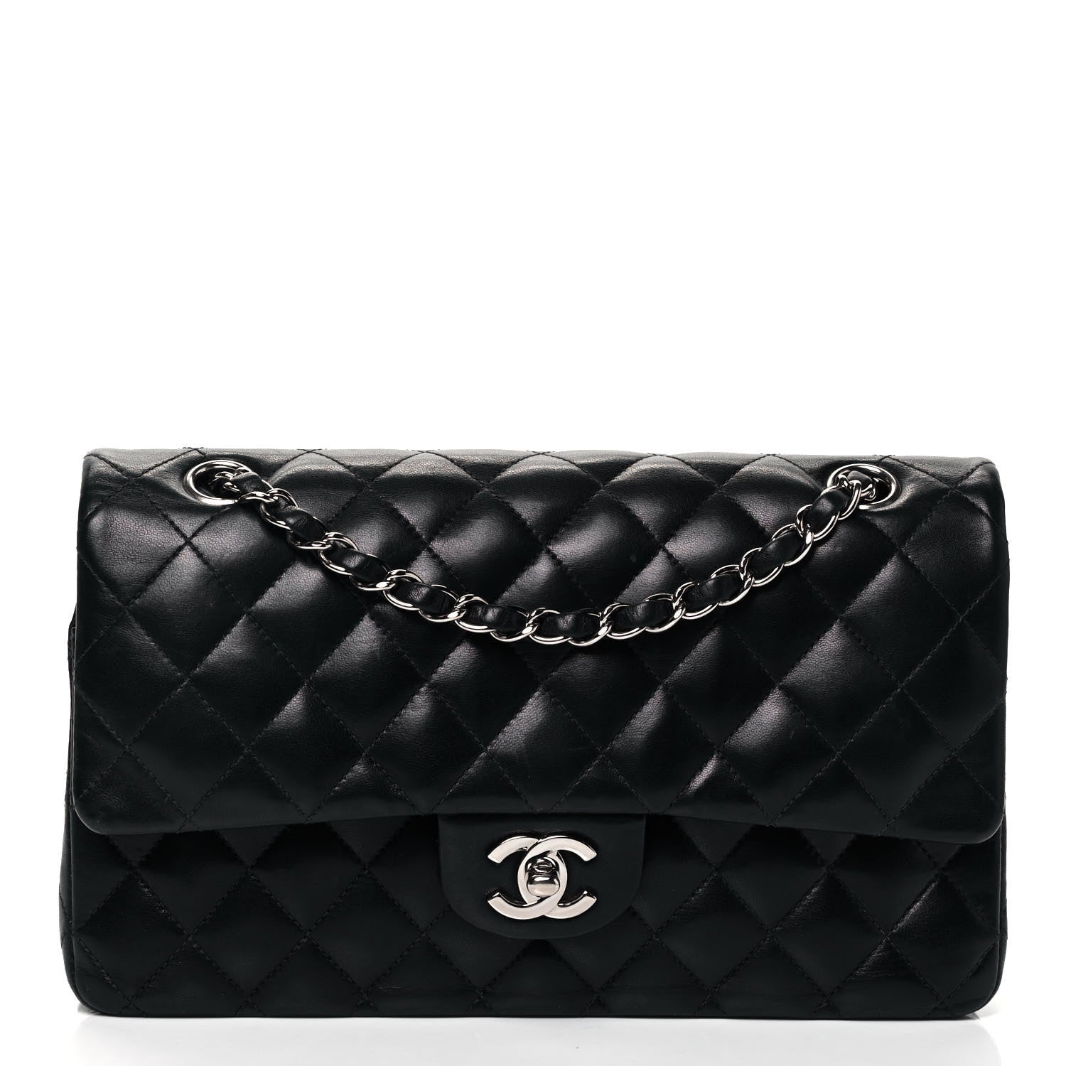 Chanel Lambskin Quilted Medium Double Flap Black 1 of 9