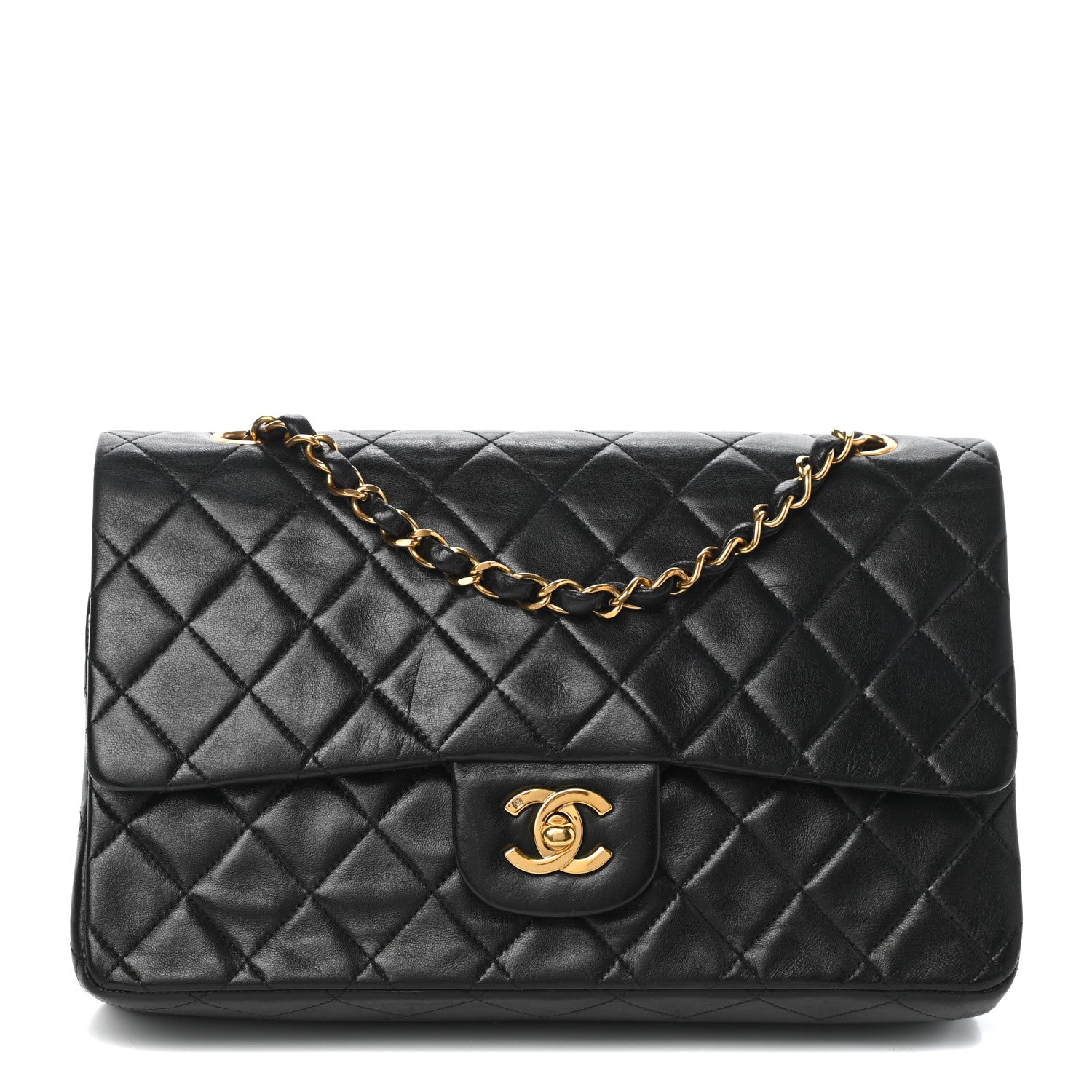 Chanel Lambskin Quilted Medium Double Flap Black 1 of 10