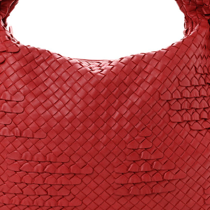 Bottega Veneta Nappa Intrecciato Ruffle Large Veneta Hobo Red 9 of 11