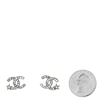 Chanel Crystal CC Starfall Earrings Silver 2 of 4