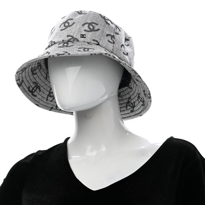 Chanel Denim CC Bucket Hat L White Black 2 of 8