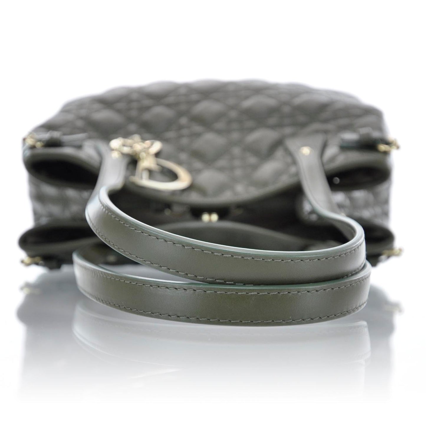 Coated Canvas Cannage Small Panarea Tote Olive